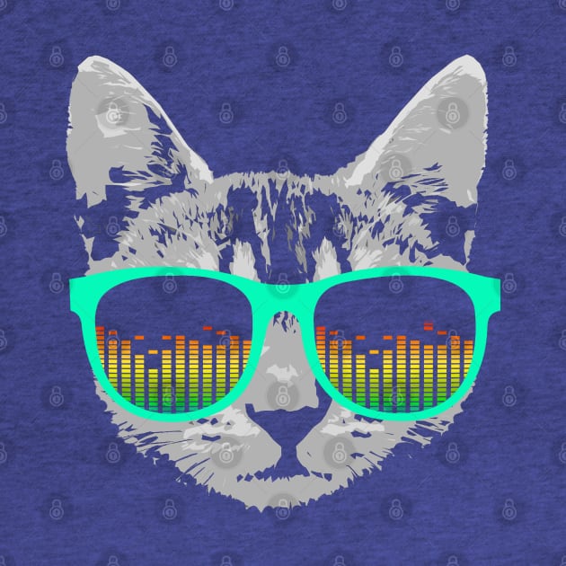 Music Cat with Glasses by robotface